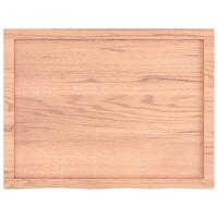 Wandschap 80x60x(2-6) cm behandeld massief eikenhout lichtbruin - thumbnail