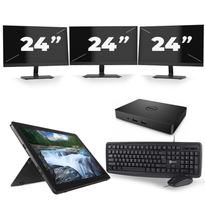 Dell Latitude 5290 - Intel Core i5-8e Generatie - 12 inch - 16GB RAM - 256GB SSD - Windows 11 + 3x 24 inch Monitor