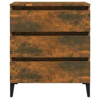 Dressoir 60x35x69 cm bewerkt hout gerookt eikenkleurig - thumbnail