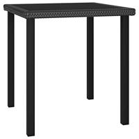 Tuintafel 70x70x73 cm poly rattan zwart - thumbnail