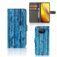 Xiaomi Poco X3 | Poco X3 Pro | Book Style Case | Wood Blue - thumbnail