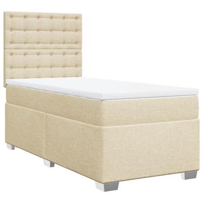 Boxspring met matras stof crèmekleurig 120x200 cm
