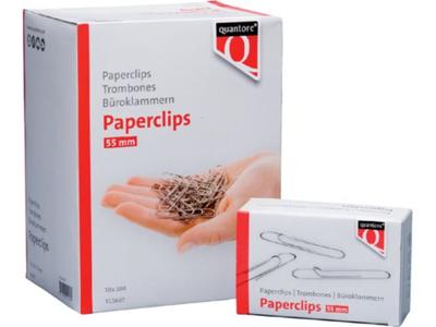 Quantore Paperclip r2 32mm kort, 100st.