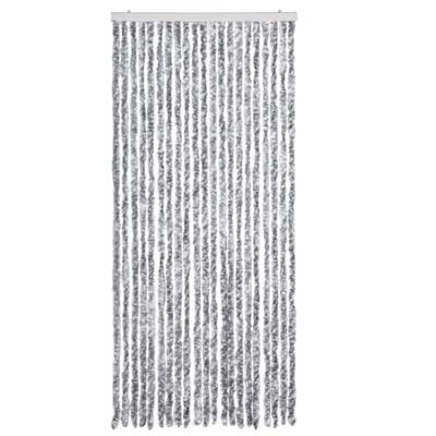 VidaXL Vliegengordijn 90x220 cm chenille wit en grijs VidaXL Vliegengordijn 90x220 cm chenille wit en grijs