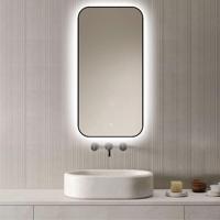 Loxa - Rechthoekige Badkamerspiegel Monaco met led 50x100cm - Zwarte omlijsting - Dimbaar - 3 Led standen - Condensvrij vlak - Duurzame kwaliteit - Anti Corrosie spiegel - Eenvoudige installatie - thumbnail