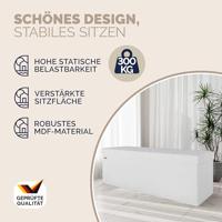 Opvouwbare Zitbank met opbergruimte en deksel - 115cm - Wit - thumbnail