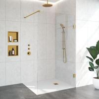 BRAUER Void inloopdouche helder glas 120x200 incl. glascoating PVD goud geborsteld GS-VOI1H120200GG - thumbnail