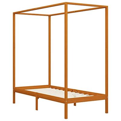 VidaXL Hemelbedframe massief grenenhout honingbruin 90x200 cm