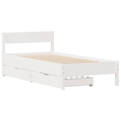 Bedframe zonder matras massief grenenhout wit 90x190 cm