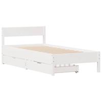 Bedframe zonder matras massief grenenhout wit 90x190 cm - thumbnail
