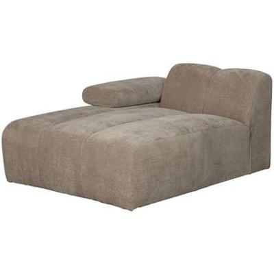 Woood Mojo chaise longue bank arm links ribstof Donkerzand