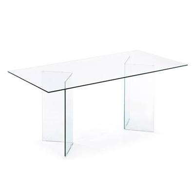 Kave Home Glazen Eettafel 'Burano', 180 x 90 cm Kave Home Glazen Eettafel 'Burano', 180 x 90 cm