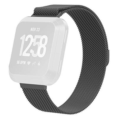 Fitbit Versa 1 / 2 & Lite milanese bandje - Maat: Large - Donkergrijs Fitbit Versa 1 / 2 & Lite milanese bandje - Maat: Large - Donkergrijs