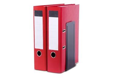MAUL ordner- boekensteun metaal 13 x 14 x 24 cm set van 2 stuks zwart - thumbnail