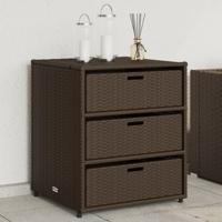 Tuinkast 55x59x69 cm poly rattan bruin - thumbnail