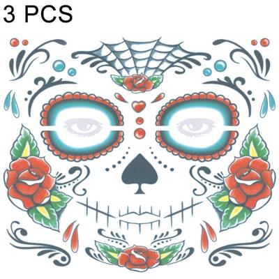 3 PC's Halloween waterdicht tijdelijke gezicht Tattoo Stickers grootte: 240 * 210mm