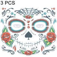 3 PC's Halloween waterdicht tijdelijke gezicht Tattoo Stickers grootte: 240 * 210mm - thumbnail