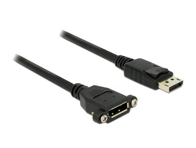 Delock 85114 Kabel DisplayPort 1.2 male > DisplayPort female paneelmontage 4K 60 Hz 1 m