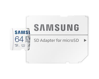 Samsung EVO Plus 64GB microSDXC + Adapter Micro SD-kaart Wit