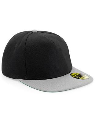 Beechfield CB660 Original Flat Peak Snapback Cap - Black/Grey - One Size