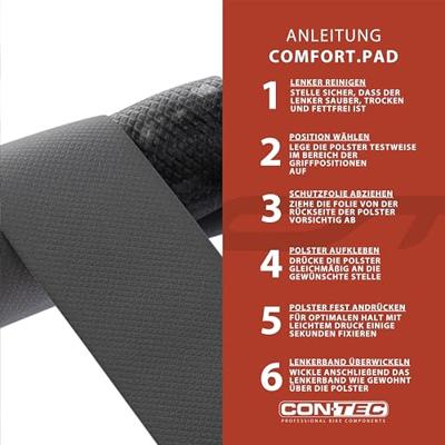 CONTEC stuurlint kussentjes "comfort.pad" ct bar tape padding comfort.pad transparent