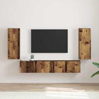 TV Wandkast 2 pcs Oud Hout 30 x 31 x 80 cm Bewerkt hout - thumbnail