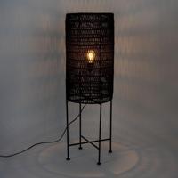Dutchbone Vloerlamp 'Kari' Jute, kleur Zwart - thumbnail