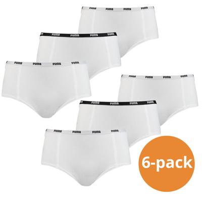 Puma Mini Short Dames Wit 6-Pack -L
