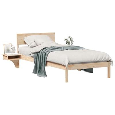 Bedframe met hoofdeinde Bruin 100 x 200 cm Massief grenenhout