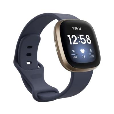 Fitbit Versa 3 & 4 / Sense 1 & 2 Sportbandje - Grijsblauw - Maat: S/M Fitbit Versa 3 & 4 / Sense 1 & 2 Sportbandje - Grijsblauw - Maat: S/M