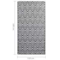 VidaXL Buitenkleed arakil 120x180 cm pp wit en zwart - thumbnail