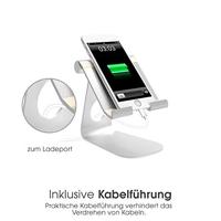TERRATEC iTab M Zilver, Smartphone & Tablet Multihoekstandaard van aluminium, voor iPhone, iPad, Samsung Galaxy, Google Nexus en andere, instelbare kijkhoek - thumbnail