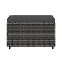 Voetensteun met kussen poly rattan grijs - thumbnail