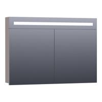 Brauer Promise Spiegelkast - 100 cm - met Directe Verlichting - 2 Enkelzijdige Spiegeldeuren - Mat Taupe - thumbnail