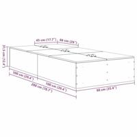 Bedframe met opslag Zwart eiken 200 x 90 x 31.5 cm Bewerkt hout - thumbnail