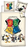 Looney Toones Dekbedovertrek Hogwarts Houses 140 x 200 cm - thumbnail