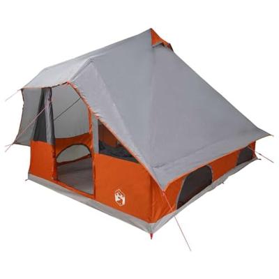 VidaXL Tipi tent met dak grijs en oranje 358 x 296 x 258 cm taft VidaXL Tipi tent met dak grijs en oranje 358 x 296 x 258 cm taft