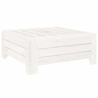 Parasolvoetbedekking massief grenenhout wit - thumbnail