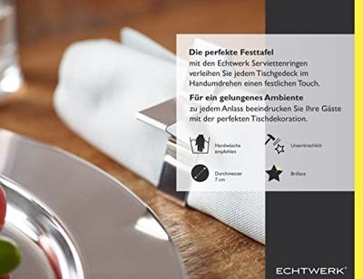 ECHTWERK Tafel accessoires (servetringen van ed, RVS, 4-delig)