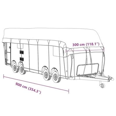 VidaXL Caravan dakbedekking 900x300 cm vliesvlies grijs VidaXL Caravan dakbedekking 900x300 cm vliesvlies grijs