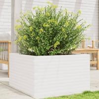 VidaXL Plantenbak 80x80x45,5 cm massief grenenhout wit - thumbnail