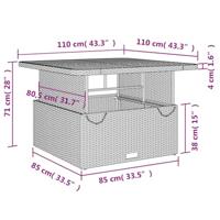 5-delige Tuinset met kussens poly rattan grijs - thumbnail
