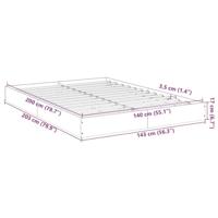 Bedframe bewerkt hout zwart 140x200 cm - thumbnail