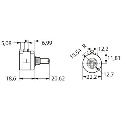 Bourns 3590S-6-103L Precisiepotmeter 2 W 10 kΩ 1 stuk(s)
