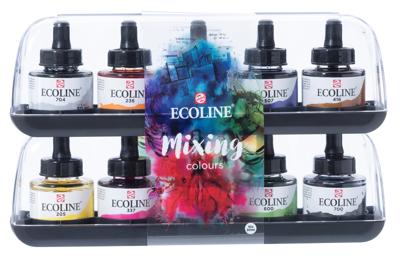 Bruynzeel Ecoline vloeibare waterverf mengset, 10x30ml