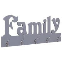 VidaXL Wandkapstok family 74x29,5 cm grijs - thumbnail