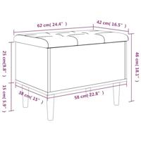 Opbergbankje 62x42x46 cm bewerkt hout gerookt eikenkleurig - thumbnail
