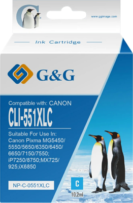 G&G NC-00551XLC inktcartridge 1 stuk(s) Cyaan