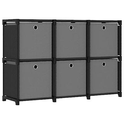 VidaXL Kast met 6 vakken met boxen 103x30x72,5 cm stof zwart VidaXL Kast met 6 vakken met boxen 103x30x72,5 cm stof zwart
