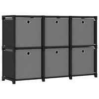 VidaXL Kast met 6 vakken met boxen 103x30x72,5 cm stof zwart - thumbnail